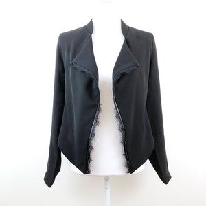 Elevenses XS Black Lace Open Drape Blazer Jacket